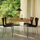 Fritz Hansen 3107 Series 7 Dining Chair Upholstered — lifestyle, with Superellipse Table and Kaiser idell Pendant Light