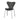 A modern black leather upholstered chair with a curved backrest and slim metal legs, shown against a plain white background.