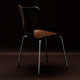 Fritz Hansen 3107 Series 7 Dining Chair Verner Panton 100 brown back detail on dark background