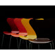 Fritz Hansen 3107 Series 7 Dining Chair Verner Panton 100 group arranged in a row on a black background