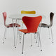 Fritz Hansen 3107 Series 7 Dining Chair Verner Panton 100 around a Superellipse Dining Table