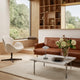 Fritz Hansen PL112 Lissoni 2 Seat Sofa in Grace Walnut — lifestyle, with Swan Chair, PK61 and Clam Portable