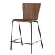 Fritz Hansen VM116 Vico Duo Counter Stool in Walnut Veneer with Black Powder Coated base — packshot