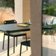 Fritz Hansen Vind Chair and Table in Hunter Green — close-up detail