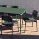 Fritz Hansen Vind Table with Chair in Hunter Green — detail view