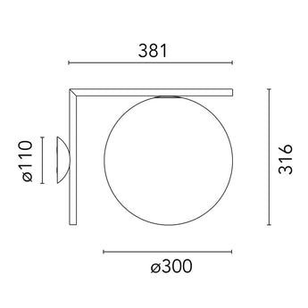 Flos IC C/W 2 Outdoor Ceiling / Wall Light Brushed Stainless Steel - Outlet