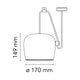 Flos Aim Small Suspension Light  — dimensions