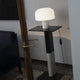 Flos Bellhop Glass T Table Light in White — lifestyle, living room, ph. Mattia Parodi