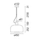 Flos Bellhop Glass Suspension S2 Dimensions