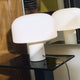 Flos Bellhop Glass T Table Light in White — lifestyle, living room, ph. Mattia Parodi 3