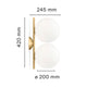 Flos IC C/W 1 Double Wall / Ceiling Light — dimensions