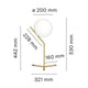 Flos IC T1 High Table Light — dimensions