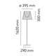 Flos KTribe F2 Floor Light — dimensions