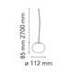 Flos Glo-Ball Mini Pendant Light — Dimensions