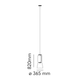 Flos Noctambule Suspension 1 Low Cylinder Cone — dimensions