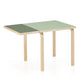 Artek Aalto DL81C Foldable Dining Table in Pistachio Linoleum, Olive Drop Leaf — packshot
