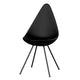Fritz Hansen 3110 Drop Chair Plastic in Black with Black base — packshot