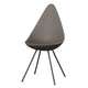 Fritz Hansen 3110 Drop Chair Plastic in Deep Clay with Brown Bronze base — packshot