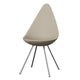 Fritz Hansen 3110 Drop Chair Plastic in Light Beige with Chrome base — packshot
