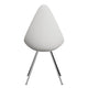 Fritz Hansen 3110 Drop Chair Plastic in White with Chrome base — packshot, detail (back)