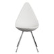  Fritz Hansen 3110 Drop Chair Plastic in White with Chrome base — packshot, detail (front)