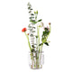 Fritz Hansen Ikebana Vase Small Stainless Steel — packshot, with flowers and foliage