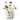 Fritz Hansen Ikebana Vase Large Stainless Steel — packshot, with flowers and foliage