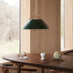 Carl Hansen HJW37 The Pendant in Green/Gold — lifestyle, with CH24 and CH339 chairs