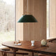 Carl Hansen HJW37 The Pendant in Green/Gold — lifestyle, with CH24 and CH339 chairs