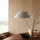 Carl Hansen HJW37 The Pendant in White/Nickel — lifestyle, with CH24 and CH339 chairs