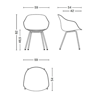 Hay AAC 226 About A Chair Black Powder Coated Steel Base Concrete Grey Shell