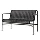 HAY Palissade Cord Dining Bench in Anthracite — handwoven recycled polyester cord on powder-coated steel frame