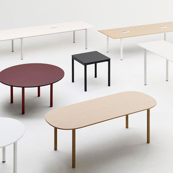 Hay Annex Oblong Dining Table Aluminium Base