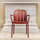 HAY Deville Outdoor Dining Armchair in Iron Red — lifestyle