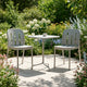 HAY Deville Balcony Dining Bundle in Silver Grey Aluminium — two chairs and square table, lifestyle setting