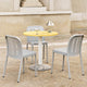 HAY Deville Outdoor Dining Chair in Silver Grey — lifestyle, outdoor