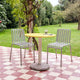 HAY Palissade Chair in Hot Galvanised — lifestyle, with Ceramic Table