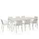 HAY Palissade Extra-Large Outdoor Dining Bundle in Cream White — 220cm table, 6 chairs and 2 armchairs