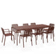 HAY Palissade Extra-Large Outdoor Dining Bundle in Iron Red — 220cm table, 6 chairs and 2 armchairs