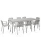 HAY Palissade Extra-Large Outdoor Dining Bundle in Sky Grey — 220cm table, 6 chairs and 2 armchairs