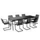 HAY Palissade Extra-Large Dining Bundle with Cantilever Armchairs in Anthracite — 220cm table seats 8