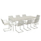 HAY Palissade Extra-Large Dining Bundle with Cantilever Armchairs in Cream White — 220cm table seats 8