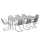 HAY Palissade Extra-Large Dining Bundle with Cantilever Armchairs in Hot Galvanised — 220cm table seats 8