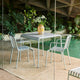 HAY Palissade Outdoor Dining Table Square in Hot Galvanised — lifestyle