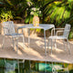 HAY Palissade Outdoor Dining Table Square in Hot Galvanised — lifestyle