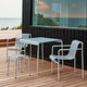 HAY Palissade Outdoor Dining Table Square in Hot Galvanised — lifestyle