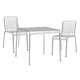HAY Palissade Small Outdoor Dining Bundle in Hot Galvanised finish — table and two chairs