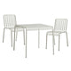 HAY Palissade Small Outdoor Dining Bundle in Sky Grey — table and two chairs
