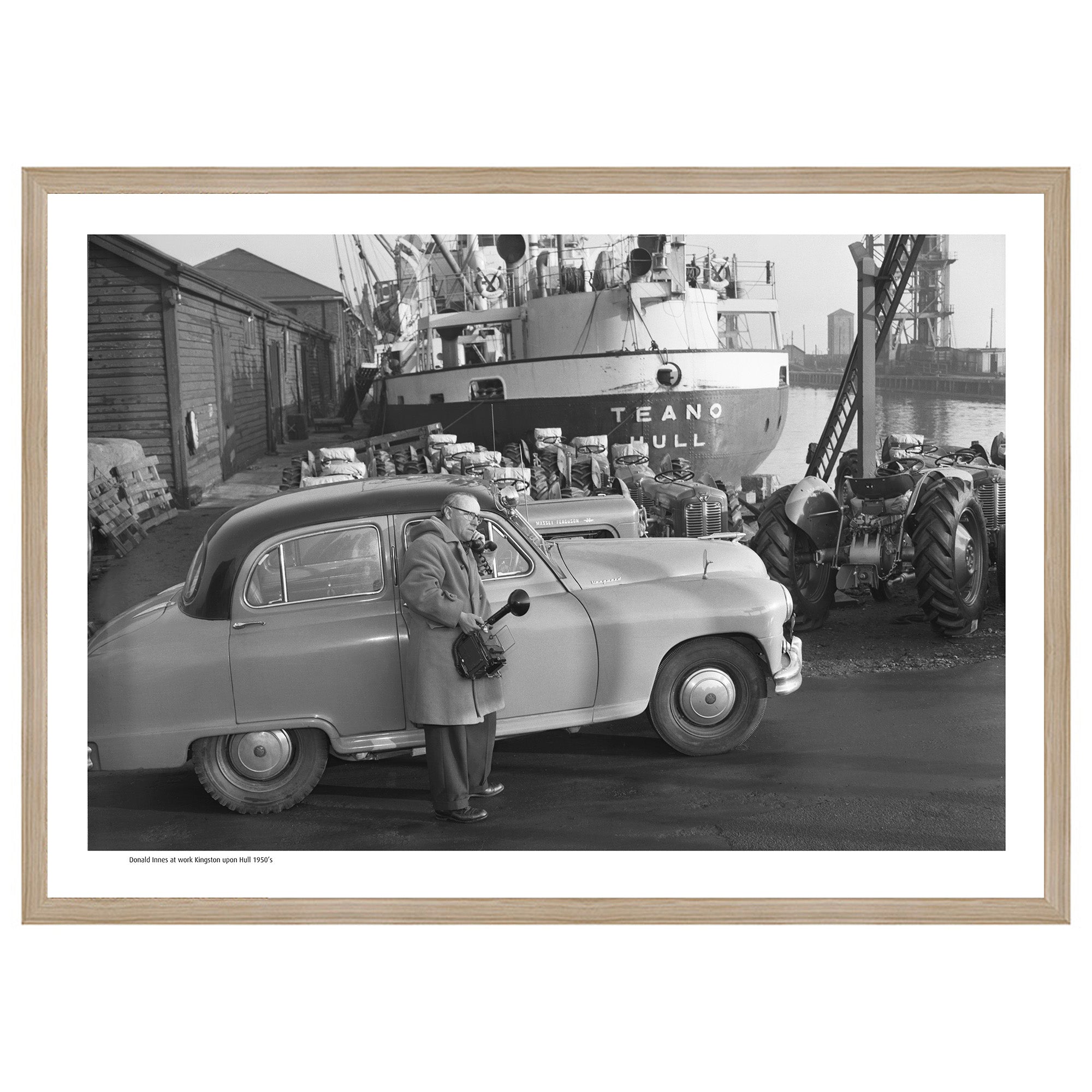 Innes Heritage Donald Innes At Work 1950 A2 Framed Art Print in Oak frame — packshot