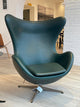 Fritz Hansen Egg Chair Collectors Edition 007 in Pure Leather Green — lifestyle, view 2